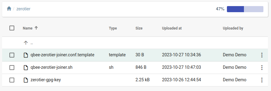 Upload ZeroTier configuration templates