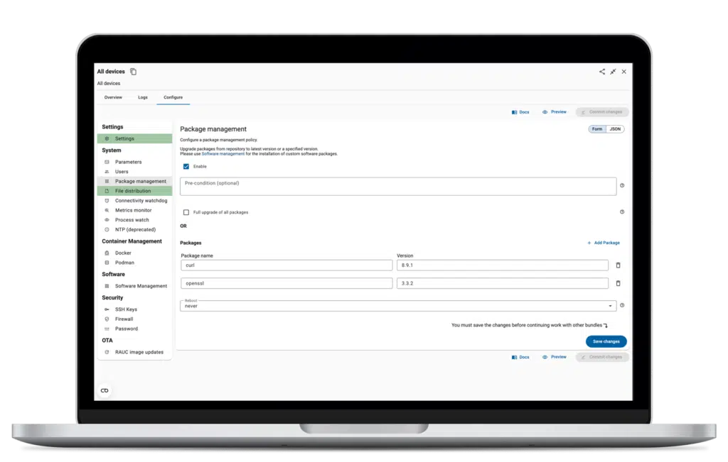 Package Management OTA